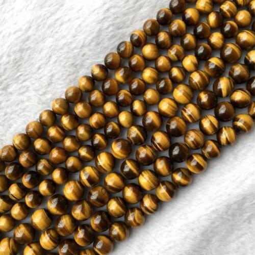 AA Quality Yellow Tiger Eye Beads,Natural Tigers eye 6MM 8MM 10MM 12MM Round Gem Stone Loose Beads for jewelry 15.5"