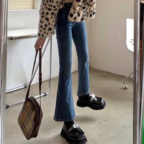 High Waist Slim Flare Jeans For Women Summer Autumn Casual Boot Cut Denim Pants Ladies Streetwear Chic Long Jeans Denim Trousers