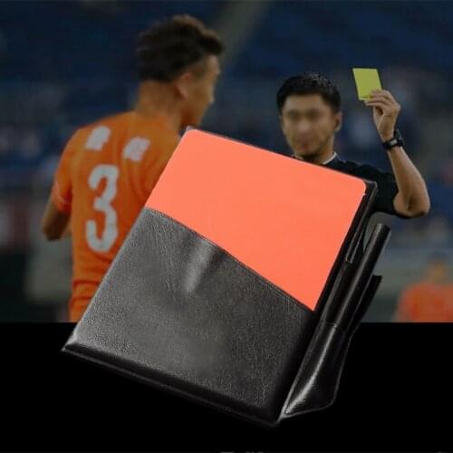 Soccer Referee Red Yellow Card + Pencil + Leather case Custom Notebook Sport Football Match Sport Accessories
