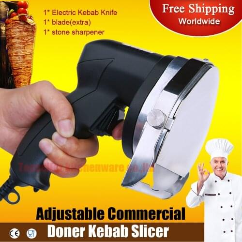Hot sale!fast delivery!100%quality guaranteed doner kebab slicer(two blades),Electrical kebab knife,kebab shawarma gyros cutter