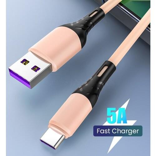 5A Liquid Silicone Micro USB Type C Cable Super Fast Charge Cable for Samsung Huawei Xiaomi One Plus Charging Wire Data Cable