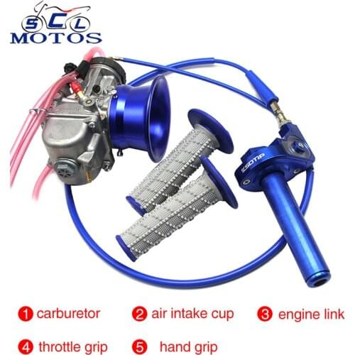 Sclmotos - PWK 34,36,38,40,42mm Air Striker Carburetor with Wind Cup,Throttle Grips Engine for Motorcycle Scooter ATV Dirt Bike