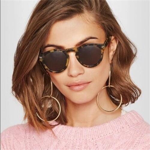 Classic Womens Leopard Mirror Round Sunglasses Retro Small Ladies Sun Glasses Luxury Mens Glasses zonnebril dames UV400
