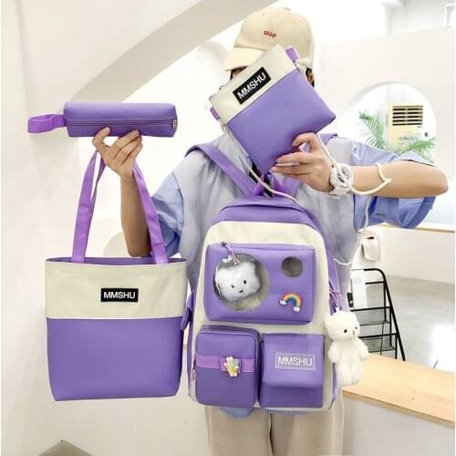 Classical School Backpack for Women Backpack Large Capacity Schoolbag Canvas Teenager Girls School Bags Female Trend Rucksack
