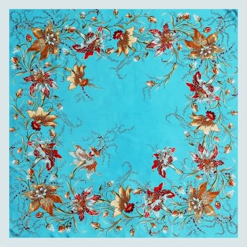 2020 Summer Silk Scarf Large Hijab Foulard Lady Bandana Print Hair Band Female Women Head Wraps and Shawl Neckerchief New