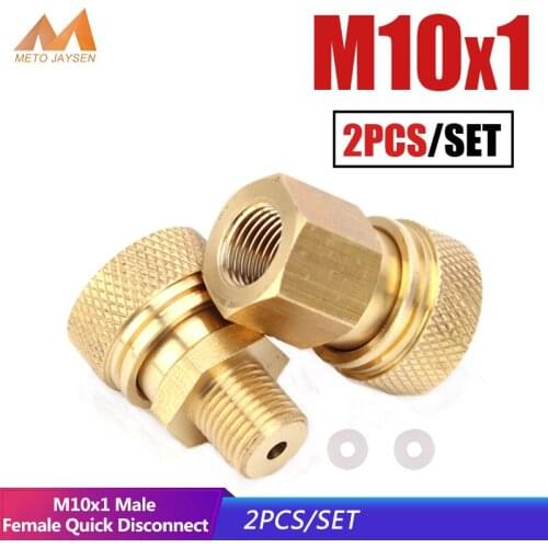 M10x1 8mm Female Male Quick Disconnect Connector Paintball PCP Copper Coupling Fittings Socket 2pcs/set