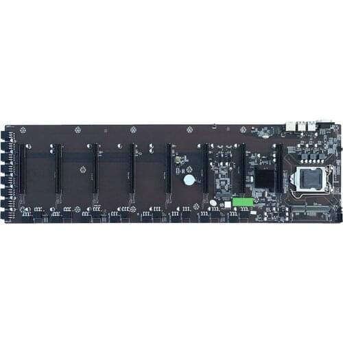 BTC Mining Motherboard LGA 1155 DDR3 B75 In-Line 8-Card Bitcoin Multi-Graphics 8-Card Large-Spacing Motherboard Set