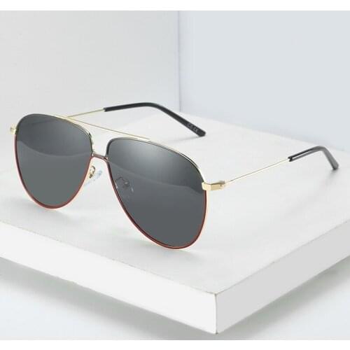 Double Beam Two-tone Frame Sunglasses Fashion Polarized Sunglasses