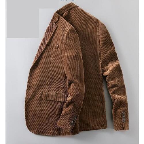 New Arrival Men corduroy Outerwear Youth Trendy Cotton Single Breasted Mens Suit Jacket Blazers High Quality Size S M LXLXXL 3XL