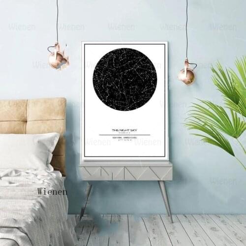 Custom Night Sky Christmas Decor Canvas Painting Print Personalized Poster Map of The Star Wall Art Picture Anniversary Gift