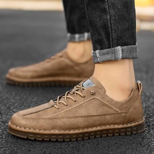 New mens shoes casual shoes mens lace-up sneakers trendy flat casual shoes