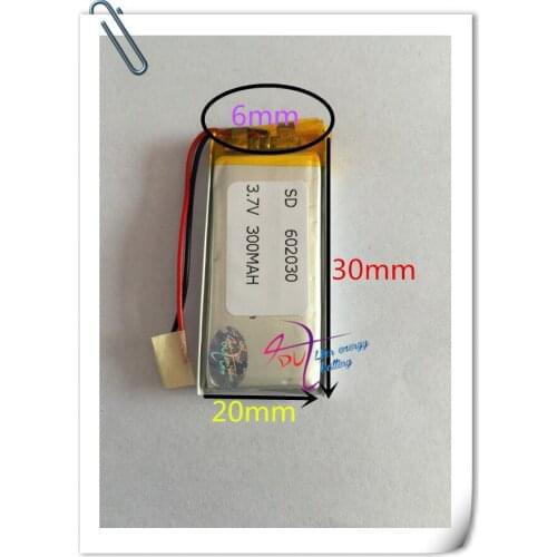Wholesale 10 pcs 3.7V 300mAh 602030 Lithium Polymer LiPo Rechargeable Battery For Mp3 Mp4 PAD DVD DIY E-book
