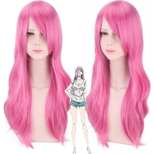 Anime Long Pink Wig Cosplay Costume Synthetic Hair Halloween Costume Party Play Wigs For Women Perucas