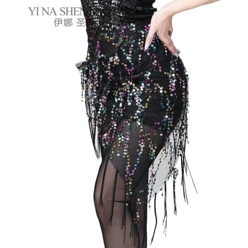 New Style Belly Dance Costumes Sequins Tassel Belly Dance Hip Scarf Women Indian Belly Dancing Belt Triangle / Square Hip Scarf