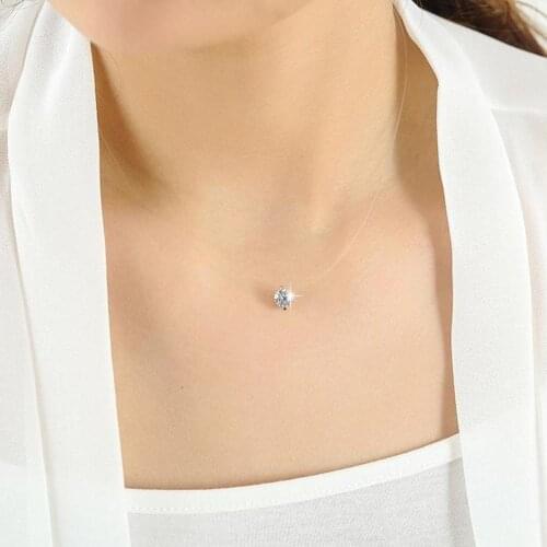 Hot Women Wedding Necklace Shiny Rhinestone Pendant Clear Chain Jewelry Gift