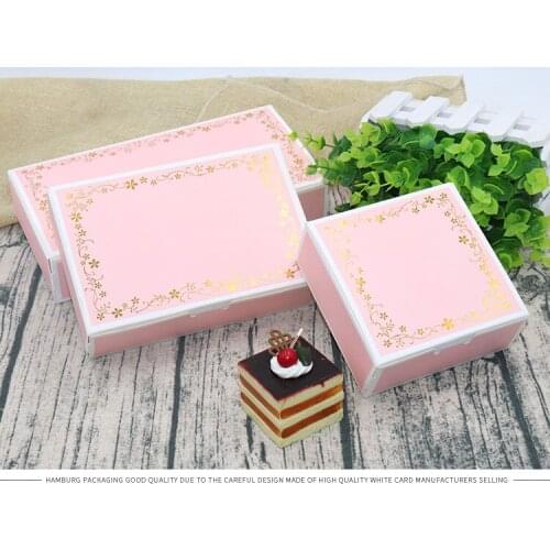 12*12*4.5cm Pink boxes with bronzing flower cake boxes, pink colour gift Box ,food biscuit box DIY packing.100piece\lot