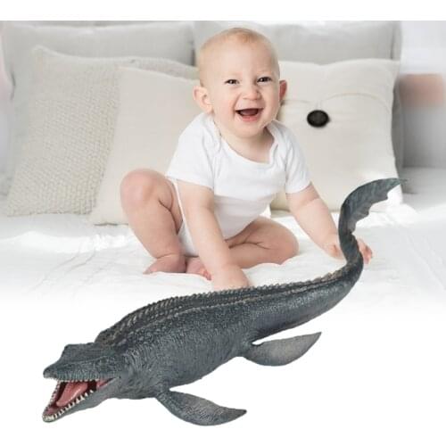 Y3NF Realistic Dinosaur Figure with Moveable Mouth Model Mosasaurus Figurine Collection Scientific Art Plastics Toys Gift