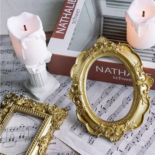 INS Backdrop Props Golden Vintage Photo Frame Cosmetics Life Shoot Photo Studio Props for Jewelry Necklace Earrings Fotografia