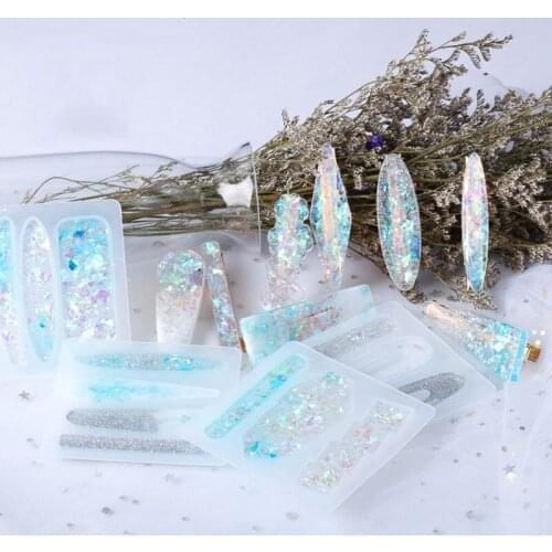 DIY Crystal Epoxy Resin Mold Hairpin Decoration Star Love Heart Mold Ornament Silicone Mold Handmade Crafts Making Tools