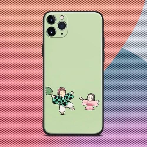 Tanjiro and nezuko Kimetsu no Yaib cute For iPhone se 6 6s 7 8 plus x xr xs 11 pro max soft silicone phone case cover shell
