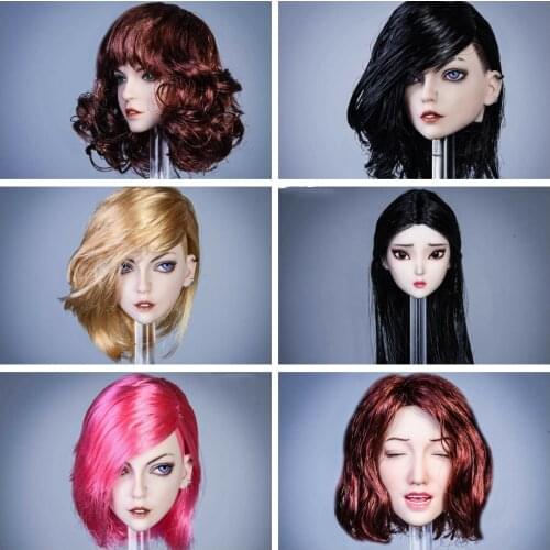 YMTOYS 1/6 Female Beauty Girls Planted Hair Head Sculpt Model Fit 12" TBL Phicen Action Figure Body Accessory In Stock