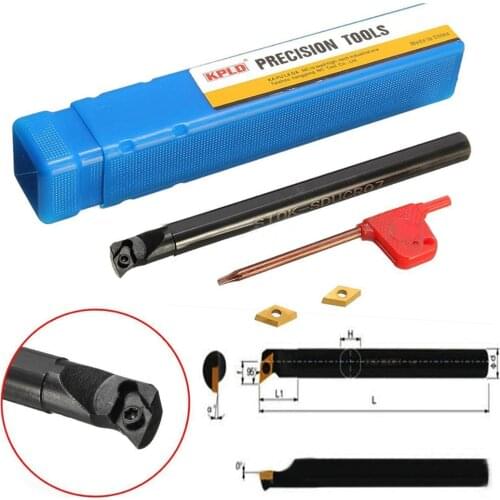 1pc S10K-SDUCR07 Tool Holder Boring Bar + 2pcs DCMT0702 Inserts with Wrench For Lathe Turning Tool