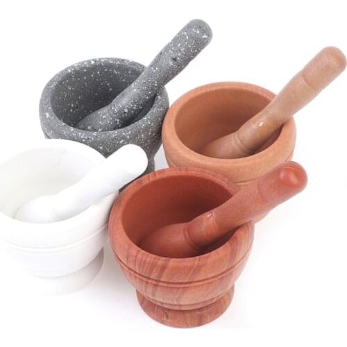1PC PP Mortar Pestle Set Garlic Herb Spice Mixing Grinding Crusher Bowl Restaurant Kitchen Tools