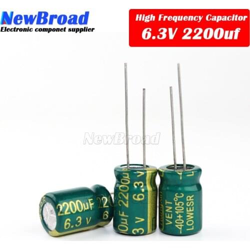 10PCS Aluminum electrolytic capacitor 2200UF 6.3V 10V 16V 25V 35V 50V 63V 100V high frequency low resistance long life 2200UF