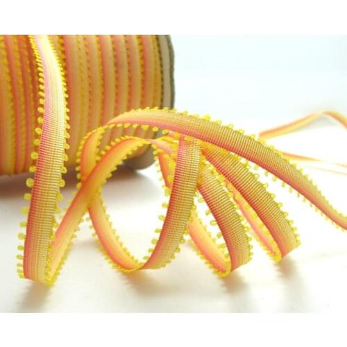 10 Yards 7mm Orange Picot Ombre Ribbon Trim|Narrow Polyester|Picot Edge|Doll Trim|Embellishment