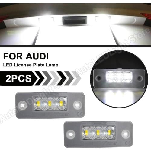 2Pcs For 2002 2003 2004 2005 2006 2007 2008 2009 2010 Audi A8 D3 LED Number License Plate Lights Number Plate Lamp No Error