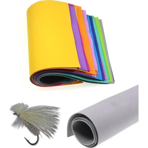 4Pcs 1mm Fly Tying Foam Sheet Multiple colors Floating Dry Fly Grass Hopper Popper Fly Tying Material 24X18cm