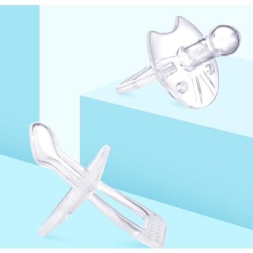 5PCBaby pacifier Silicone Gel Love Heart Shape Nipple Safe Baby Care Infant Toddler Pacifier Flat Round Nipple Silicone Pacifier