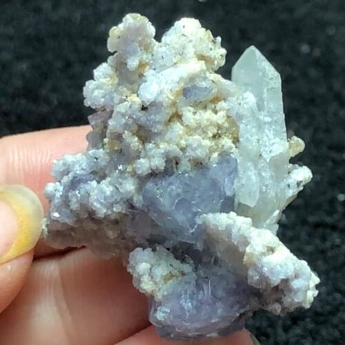 6.3gNatural purple fluorite and crystal mica mineral stone home decoration ring vein healing geological teaching specimen