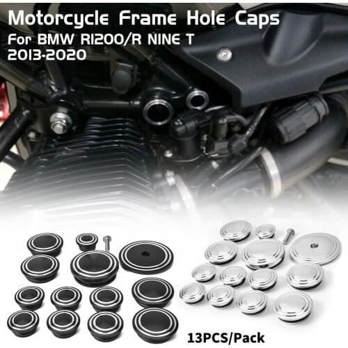 CNC Aluminum Chrome Black Motorbike Frame Hole Caps Plug Frame Covers Set For 2013-2020 BMW R Nine T R9T Motorcycle Accessories