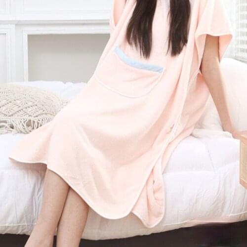 Wearable Towel Adult Bathrobes Loose Large Size Long Home Female Bath Skirts Bath Towels No Shed Hair Microfiber Fabric Towels