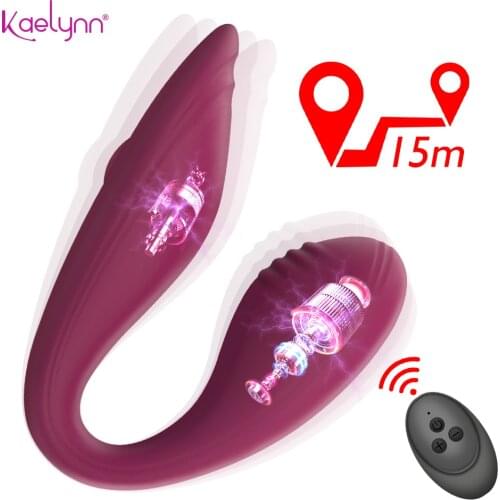 Wireless U Vibrator Sex Toys For Couple USB Charger Dildo Vibrating G Spot Clitoris Stimulator Double Vibrator Sex Toy For Women