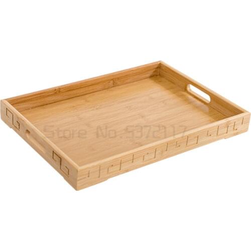 Tea tray square insulated solid wood tray fruit bread tray household tea set tea tray