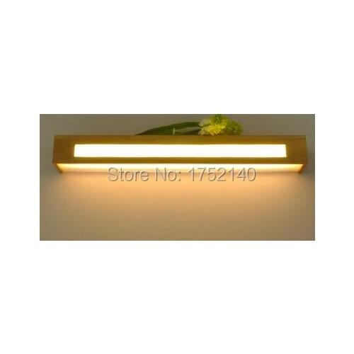 60 cm long Wood led wall lamp chinese style stair bathroom mirror light bedroom bedside lamp japanese style lamps, Haomer