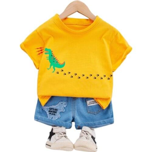 Children Summer Baby Boys Clothes Cartoon Print T Shirt Shorts 2 Pcs/sets Infant Letter Clothing Kids Fashion Toddler Tracksuits