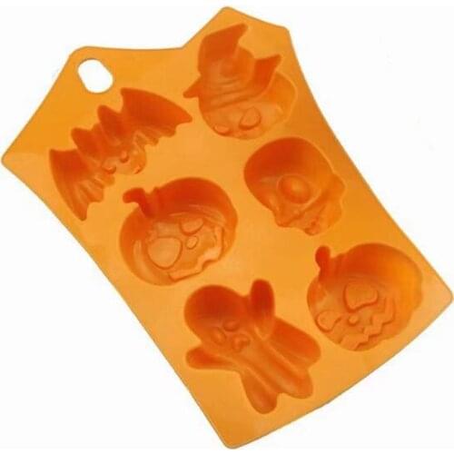 Halloween Baking Mold 6 Pumpkin Bat Ghost Skull Silicone Cake Mold Chocolate Mold Clay Mold Silicone Mold Cupcake