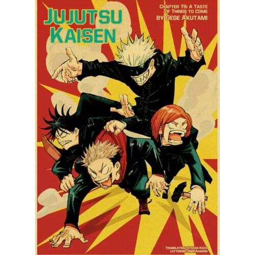 Classic Anime Jujutsu Kaisen Retro Painting Art Home Decor Picture Cafe Study Living Bedroom Wall Decor Quality Canvas Poster
