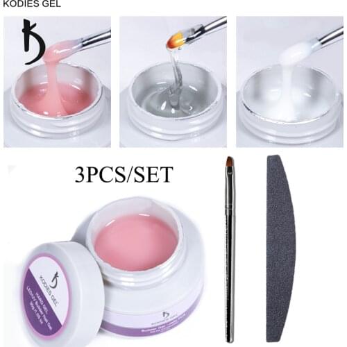 KODIES GEL 3 PCS/Set Builder Gel Poly Nail Gel Polish 30g UV French Manicure Extension Varnish Clear Natural Color Acrylic Art