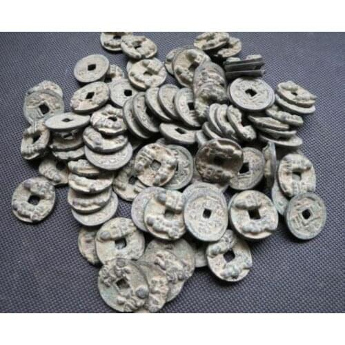 Collect 100pc Chinese Bronze Coin China Old Dynasty Antique Currency Cash