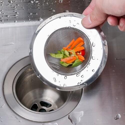 Kitchen Stainless Steel Filter Home Funnel Dishwashing Sink Floor Drain Sewer Cage Lid Anti-Clogging Device Filter Hair Residue