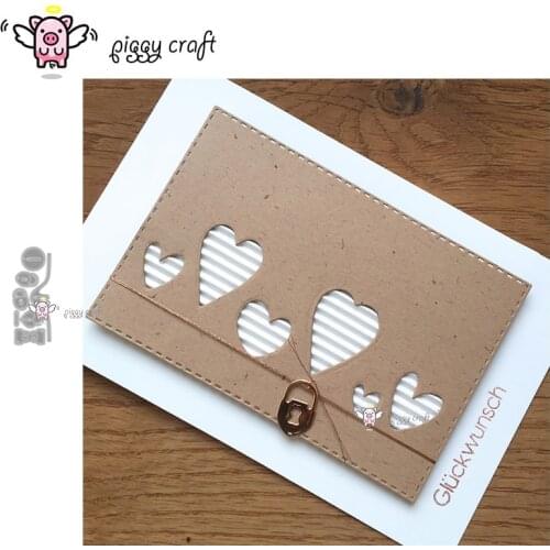 Piggy Craft metal cutting dies cut die mold Card envelope heart buckle Scrapbook paper craft knife mould blade punch stencils