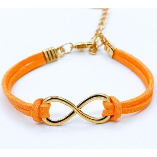 Fashion Symbol 8 Word Twine Bracelet Infinite Rope Bracelet Handmade Velvet Bracelet Fashion Bag Leather Female Elegant Bracelet