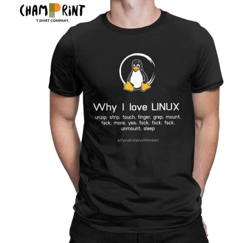 Mens Tux Linux Penguin T Shirt 100% Cotton Clothing Leisure Short Sleeve O Neck Tees Gift Idea T-Shirts