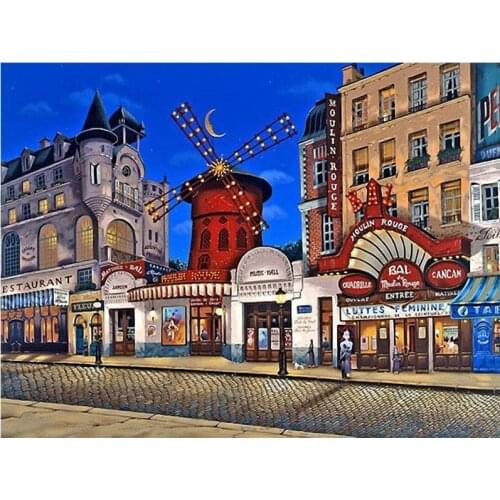 DIY Painting By Numbers City Coloring By Numbers Landscape Wall Art Canvas Picture Hand Painted Modern Room Decoration Gift