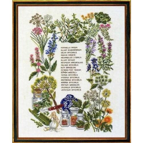 2021 Drop Shipping Embroidery Herbal Flowers Personalised Cross Stitch Kit with 100% Cotton Floss & Free Shipping for Wall Decor
