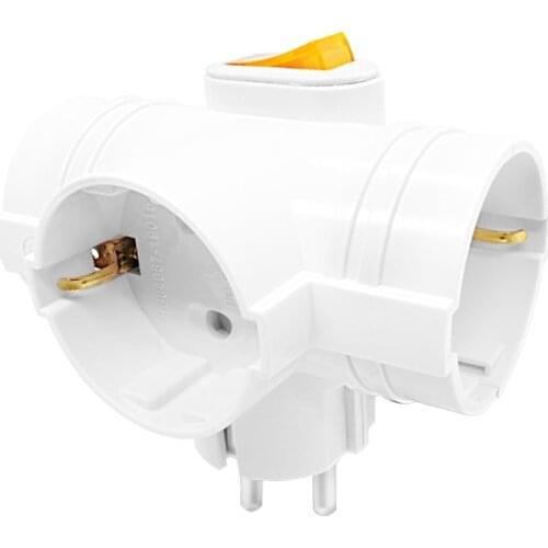 New European EU Plug Socket 1 to 3 Ways Splitter Plug Adapter Euro Russia Germany Korea Travel Power Adapter 4.8 Plug